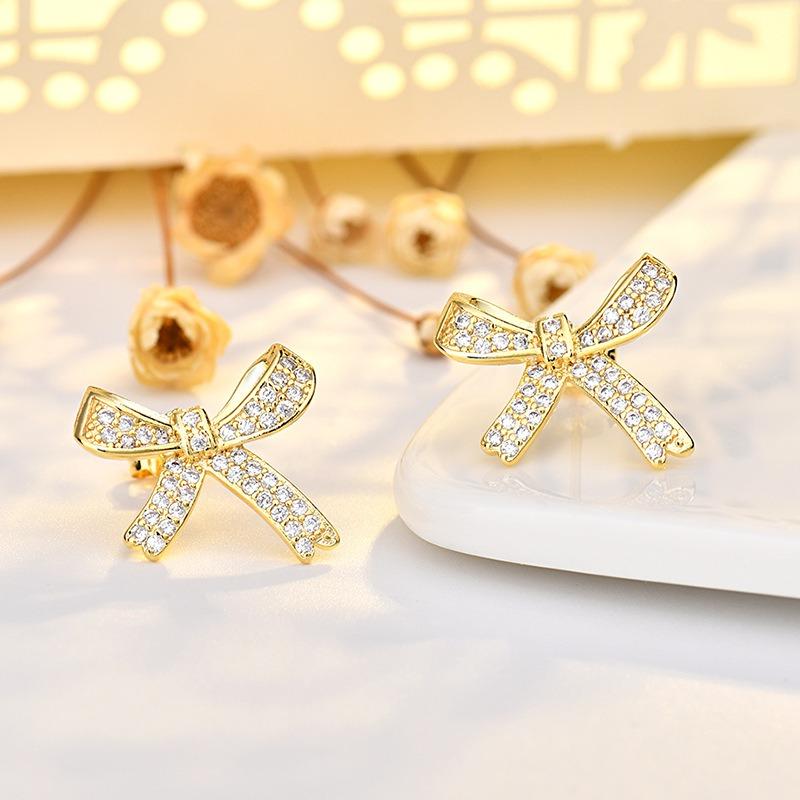 

Новые серьги-гвоздики Temperament для женщин с высококачественными серьгами-бантиками