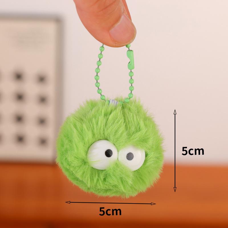 Colorful Pom-Pom Keychain Charms: Cute Plush Doll Bag Accessories & Pendants for Girls