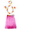 Kids Cute Hawaiian Grass Hula Lei Skirt Flower Wristband Garland Costume Fancy