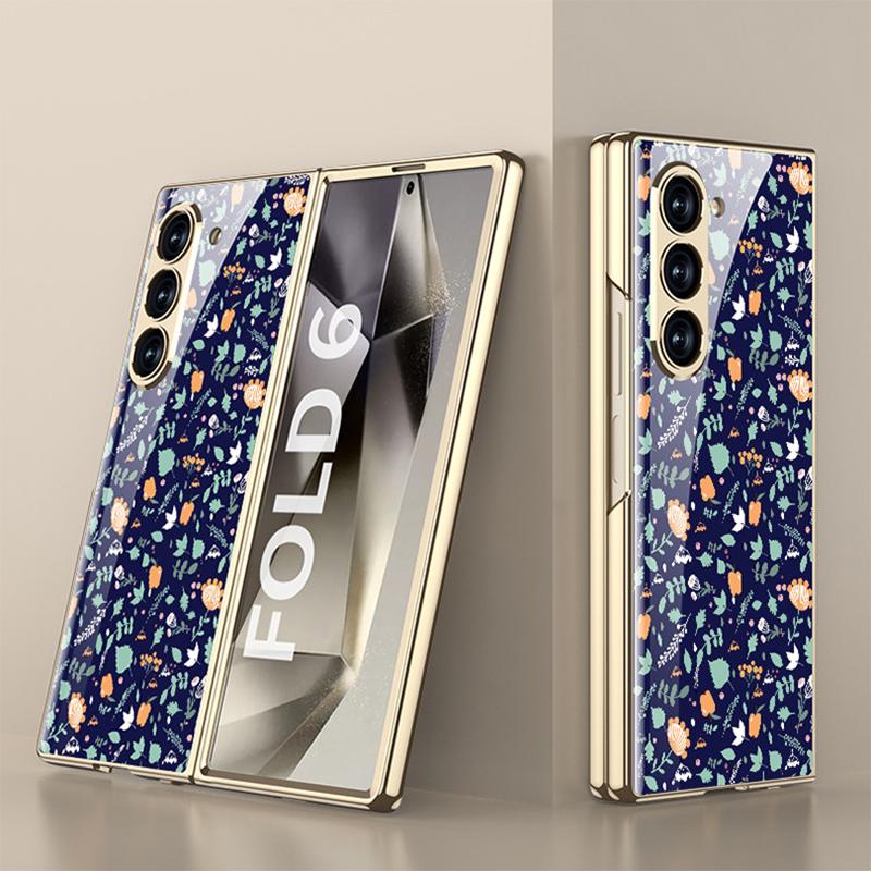 Nou pentru Samsung Galaxy Zfold6 5g Husă Telefon Pictură Creativă Hd Sticlă Securizată Lux Ușor Orificiu de Precizie Husă Protecție la Cădere