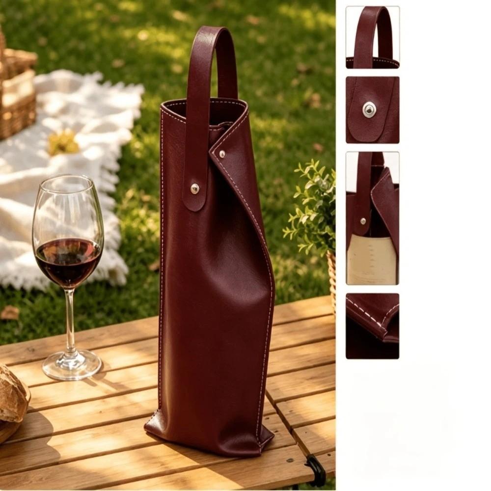 Borsa Portatile per Confezionamento Vino a Scatto Singola Bottiglia Champagne Borsa a Mano Borsa Tote per Bottiglie di Vino Regalo