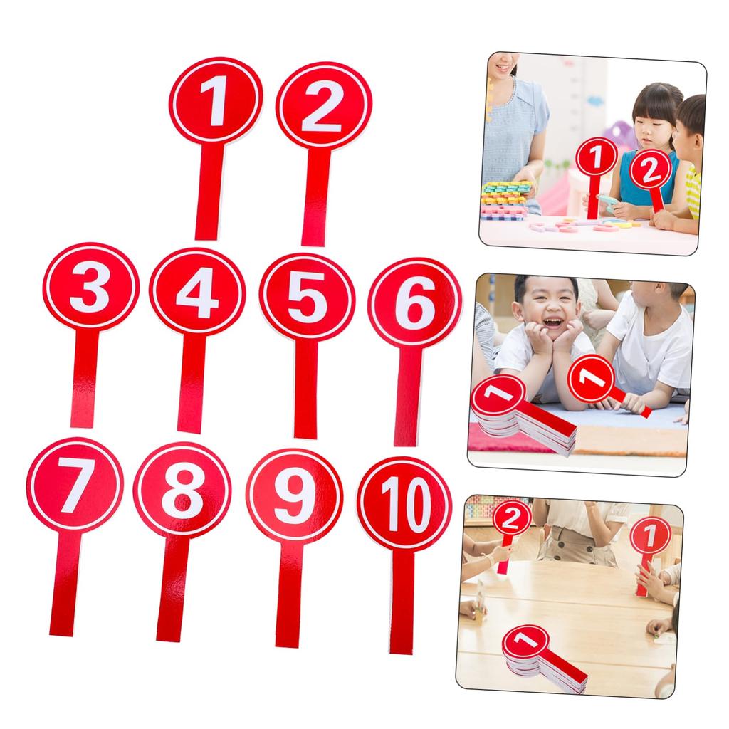 TEHAUX 10-Piece A-Piece Number Plate Score Holder, Large, Practical Handheld Paddle Game, Small Whiteboard Score Reporter Paddle, Small Whiteboard