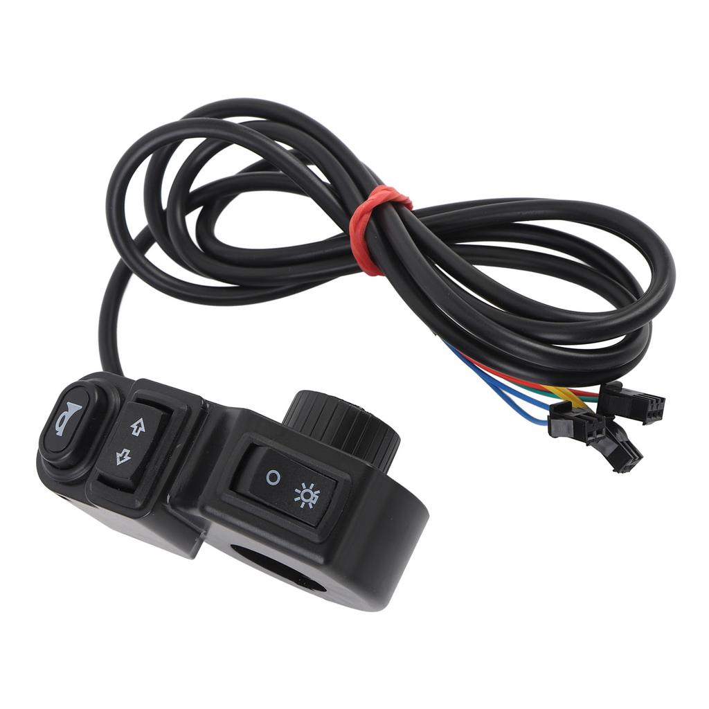 Motorcycle Horn Turn Signal Headlight Switch 4.9ft Cable 3 In 1 Scooter Handlebar Control Switch
