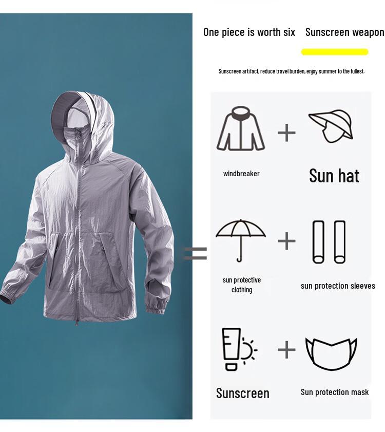 MiiOW Men's Lightweight Hooded Sun Protection Jacket