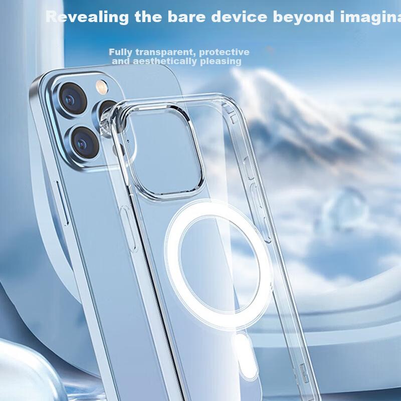 Transparent Magnetic Case for iPhone 15 Pro Max Ultra-Thin Lightweight Shockproof Sweat-Resistant Soft Cover