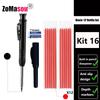 Reuseable Long Head Deep Hole Markers Pen Pencils Solid Carpenter Refill Leads Built-in Sharpener Woodwork Construction Tools
