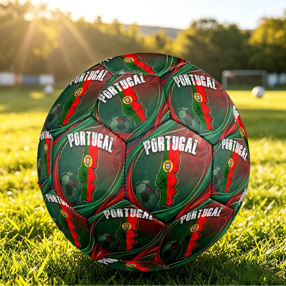 Pallone da Calcio Stampato Portogallo Taglia 5 Resistente all'Usura Standard Pallone da Allenamento per Adulti Regalo per tifosi per Partite Indoor Outdoor Sport