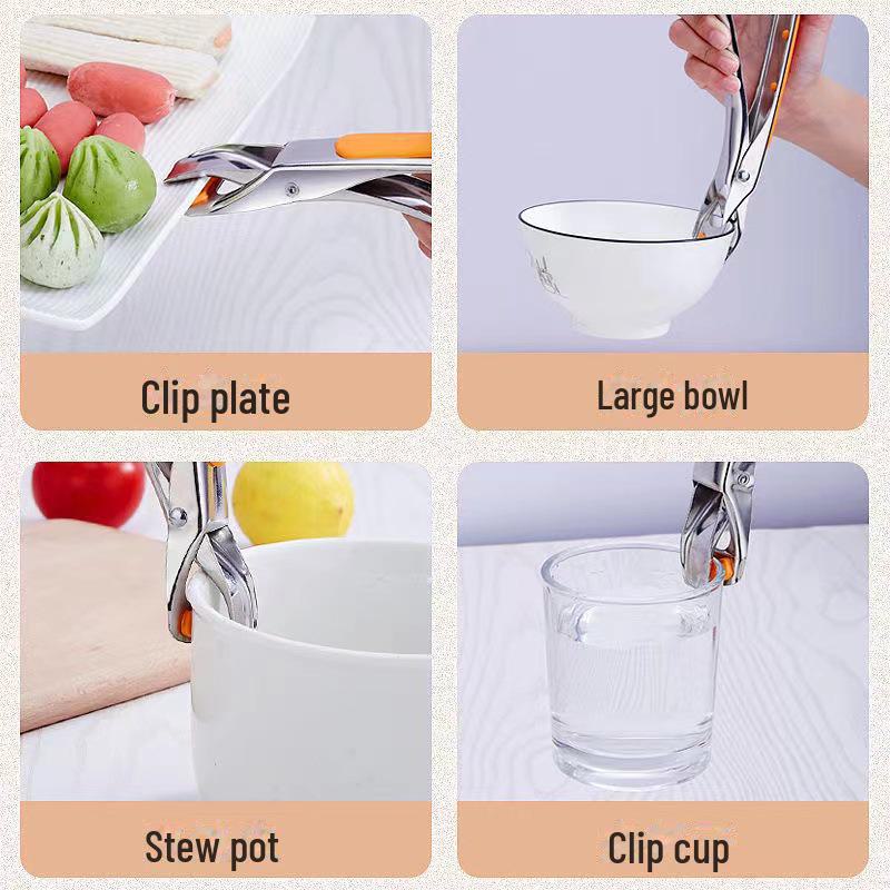 Stainless Steel Non-Slip Multi-Function Bowl and Plate Lifter Clip