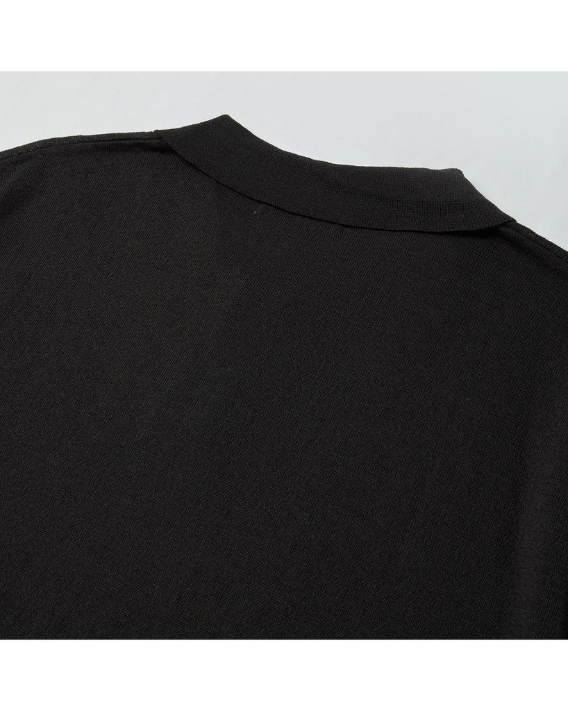 WORTHWHILE MOVEMENT Knit Polo Half Shirt (Black)