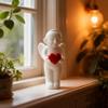 Angel Holding Heart Statue Love Expression 3D Printed Sculpture Figurine for Home and Office Tabletop Bookshelf Decors Gift