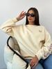 Autumn and winter American casual personality trendy brand letter printing comfortable casual thickened thermal sweater women
