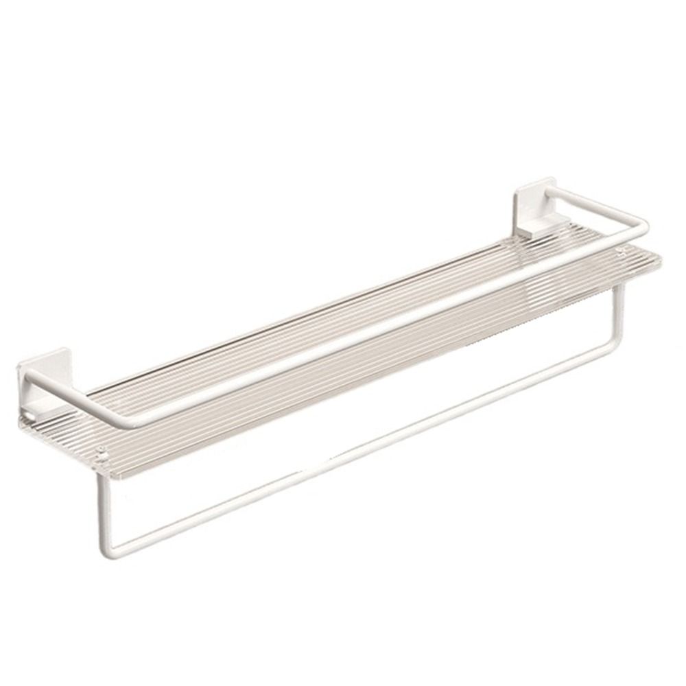 Wall Mounted Acrylic Shower Shelf Stainless Steel Storage Organizer Rack Shower