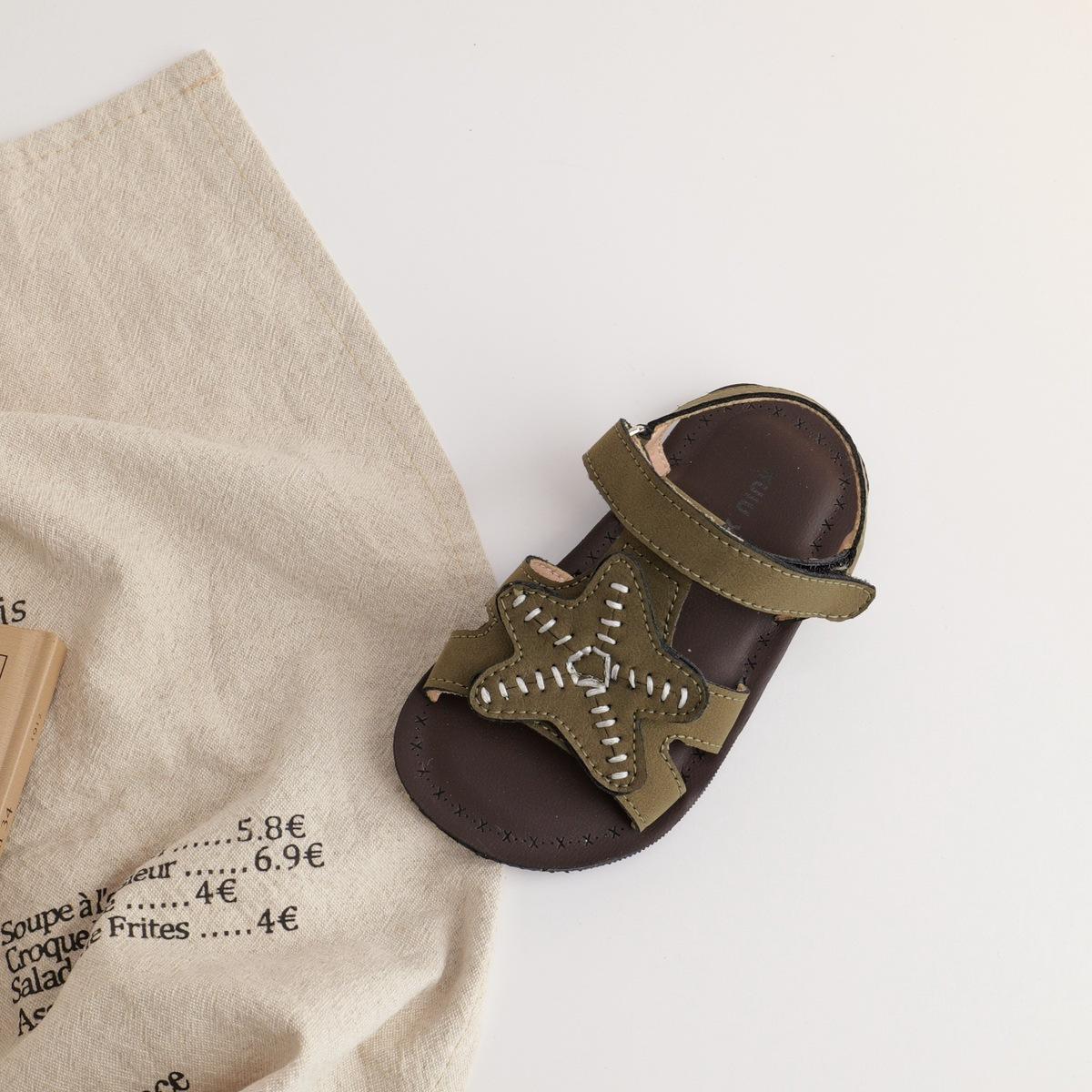 

XSHX Морская звезда средневековые морские звезды пляжный ветер мальчики и девочки сандалии с открытым носком на липучке [Обувь Вэньчжоу] 25 зелёный