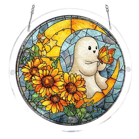 Halloween Acrylic Jigsaw Puzzle Glass Style Suncatcher Stained DIY E