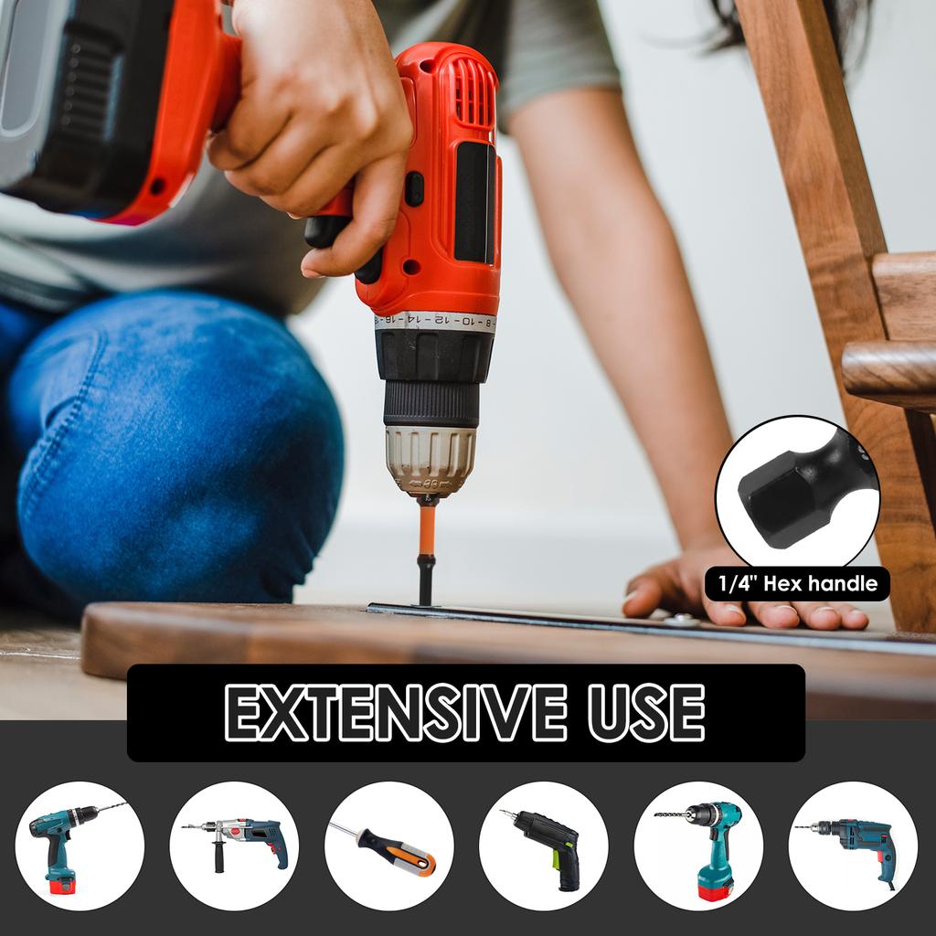 10/20PCS Magnetic Allen Wrench Drill Bit Set Metric & Imperial Impact Hex Head Screwdriver Bit Set 1/4 Inch Hex Shank Hex Bit