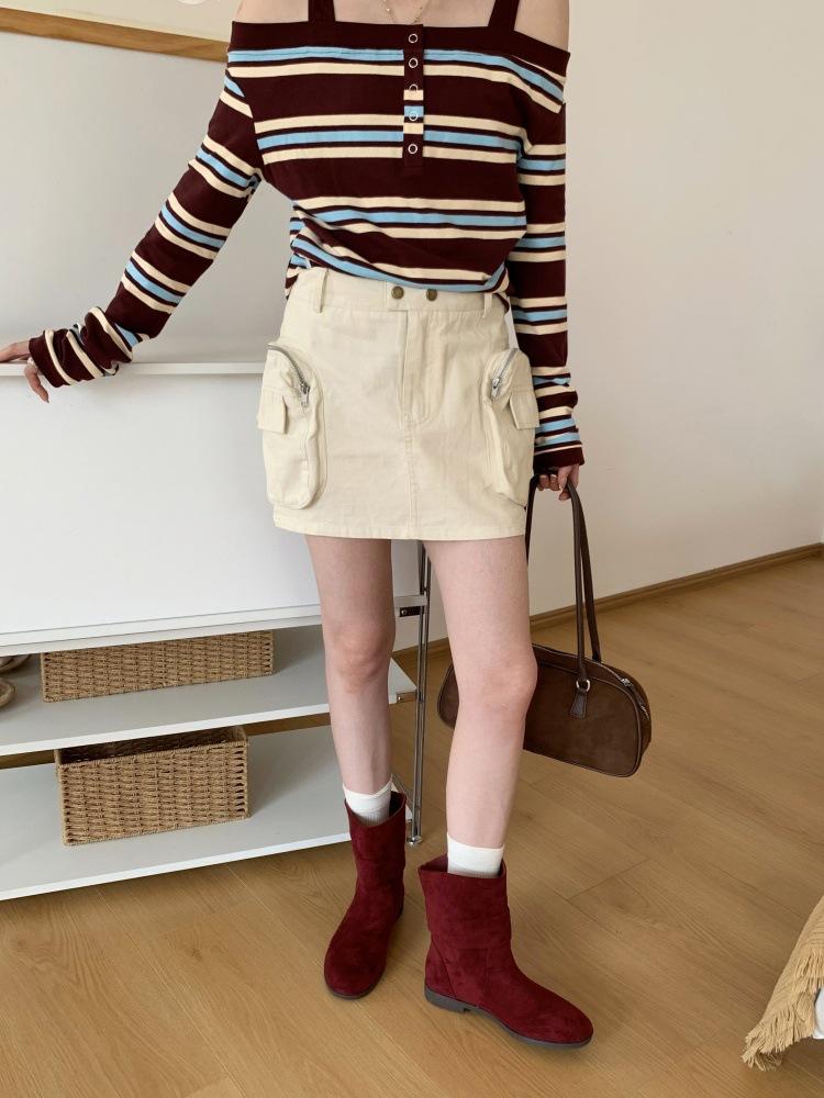 

Korean version of retro thick heel sleeve Martin boots women s outer wear 25 new fashionable versatile suede short boots women s shoes 39 червоний