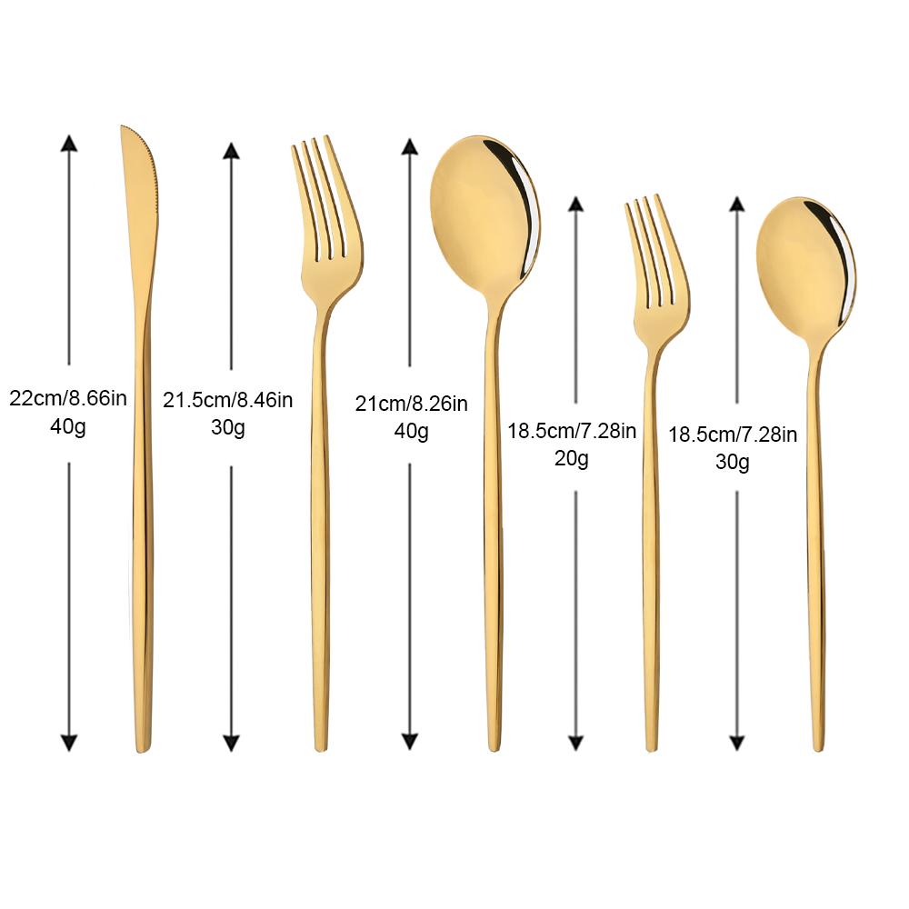 20Pcs Gold Dinnerware Set Stainless Steel Cutlery Set Mirror Silverware Knife Dessert Fork Spoon Tableware Flatware Set