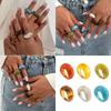 Handcrafted V Shaped Resin Band Finger Jewelry Accessories Elegant Unisex Gift For Fashion Enthusiasts And Gift Seekers