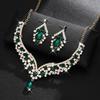 2Pcs/set Elegant Bridal Necklaces Earrings Shining Necklace Earrings Set  Wedding