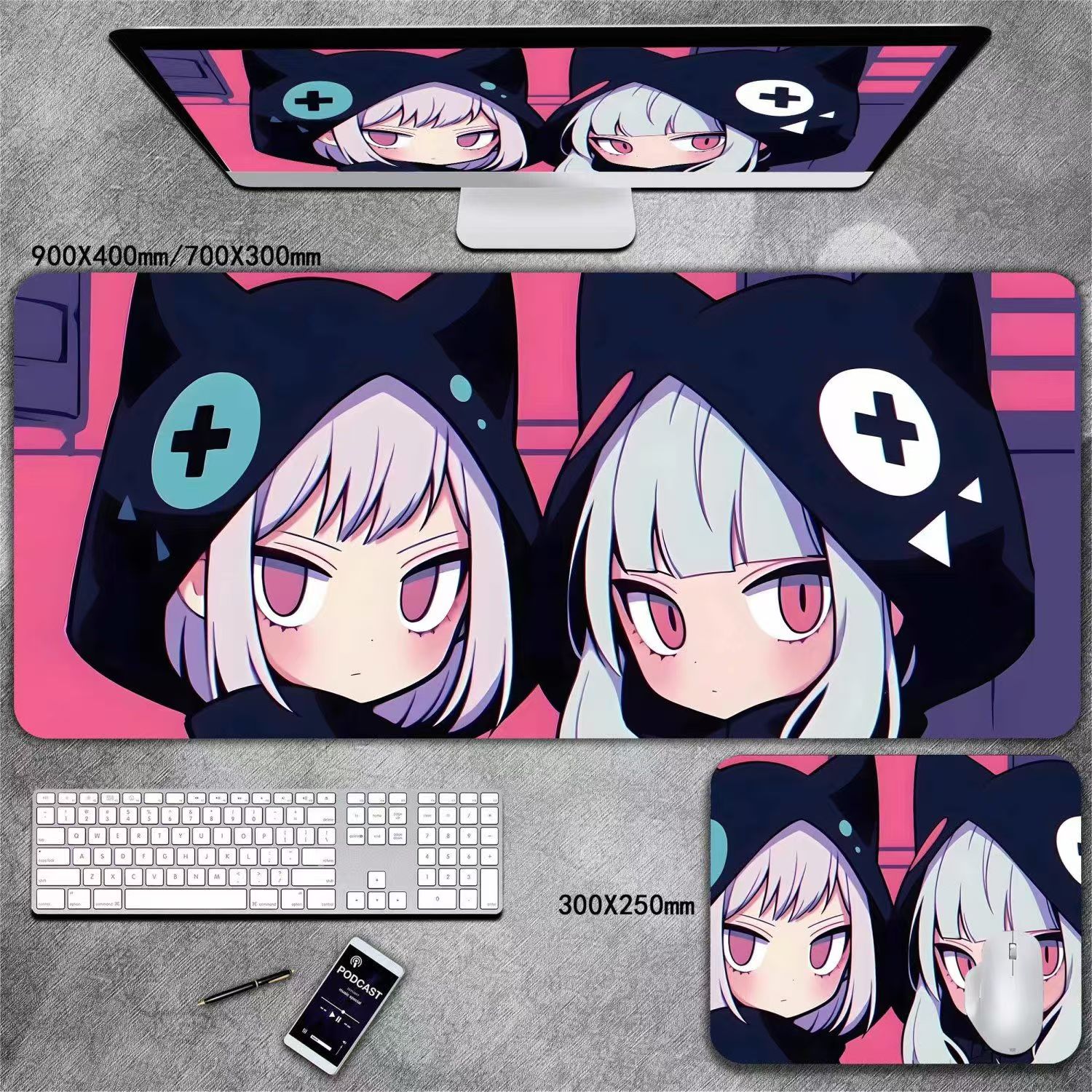

Коврик для мыши с изображением девушки-аниме, коврик для мыши с клавиатурой, дешевый, изысканный, игровое оборудование, компьютерное оборудование, аниме, комиксы