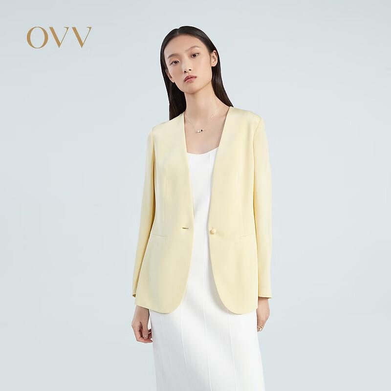 OVV Women s Elastic Silk Single-Button Blazer S