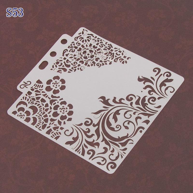 2pcs Pre-tracing Lace Ruler Spray Masking Drawing Masking Hollow Template Spray Pattern