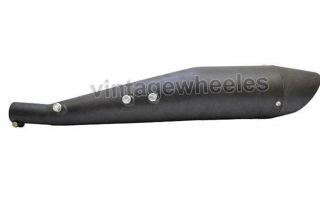 Dolphin Ceramic-Wool Exhaust Silencer Fits For Royal Enfield Classic Black