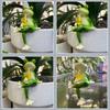 Hanging Flower Pot Edge Frog Decorative Ornaments Resin Hanging Decorative Glass Fish Tank Pendant Miniature Craft