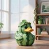 Schattige Dierlijke Verzamelfiguren Speelse Watermeloen & Drakenvrucht Eend Beeldje, Grappig Hars Beeld, Moderne Plank Decoratie Bureau voor Huis Kantoor Auto