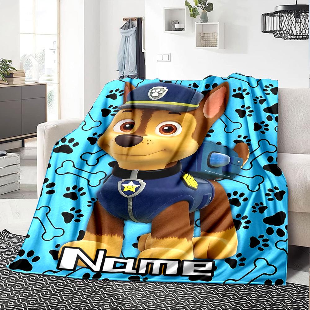 Customiz Name Personality Paw Patrol Blanket Soft &Warm Sofa Office Bed Travel Lunch Break Blanket, Gift Suitable All Seasons