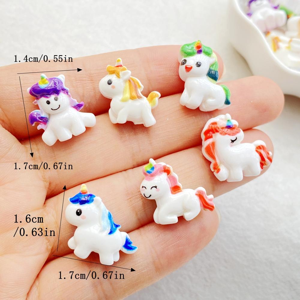20 Stück Niedliche Cartoon Einhorn Pony Flache Rückseite Harz Scrapbooking DIY Schmuck Basteln Dekoration Zubehör