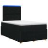 LED Box Spring Bed with Mattress Black 120 X 200 Cm Fabric