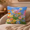 Daisy Cushion Cover Anti-dustmite Pillowcase Invisible zipper silky short plush Sofa cushion cover