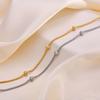 Adjustable Satellite Beaded Anklet Bracelets for Women ,Stainless Steel Summer Beach Foot Chain Stainless Steel Waterproof