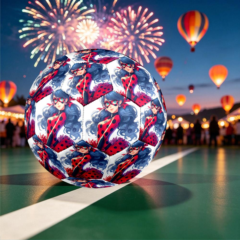 1pc Ladybug Pattern Football, Size 5 Soccer Ball Outdoor Athletic Training Ball, Unique Style, Exquisite Holiday Gift