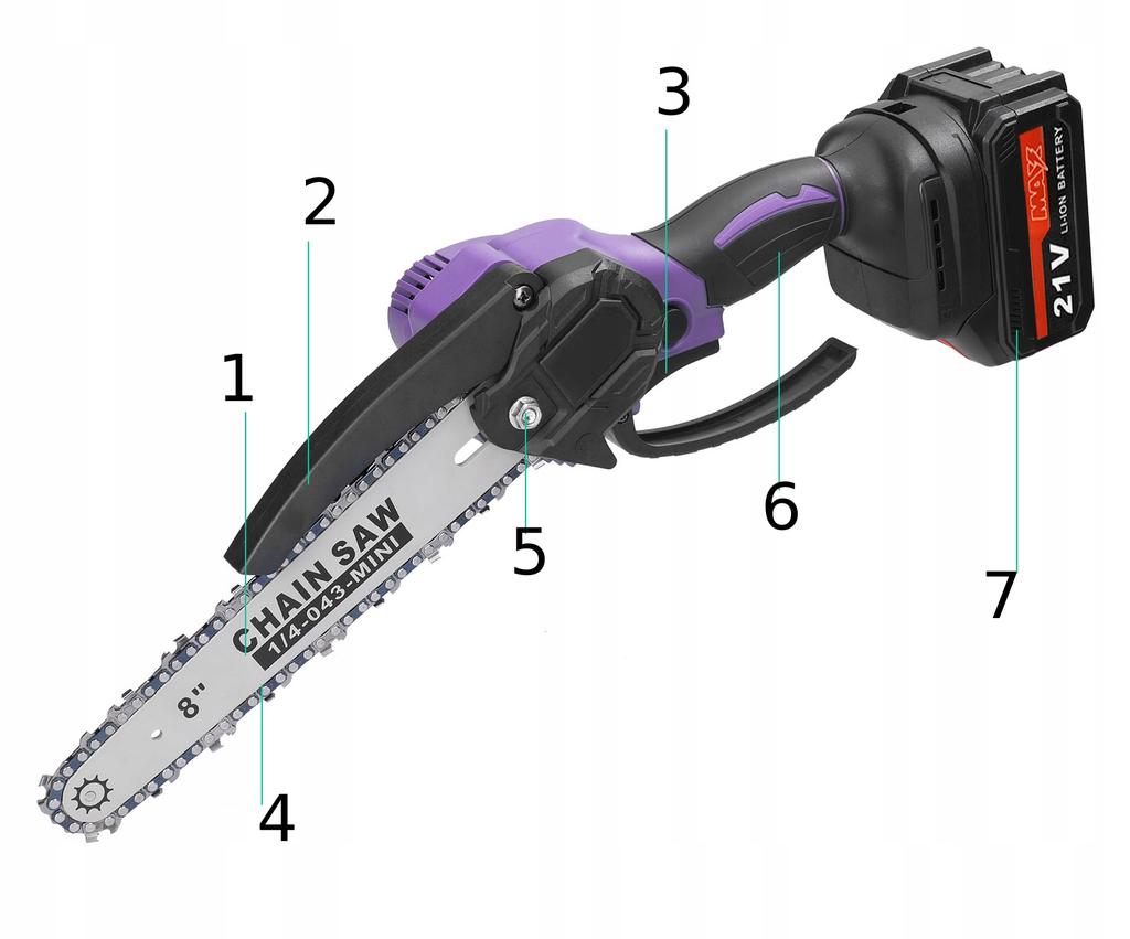 Electric Chain Saw For Branches 7.30 Inch Battery Chain Saw 2Xaku