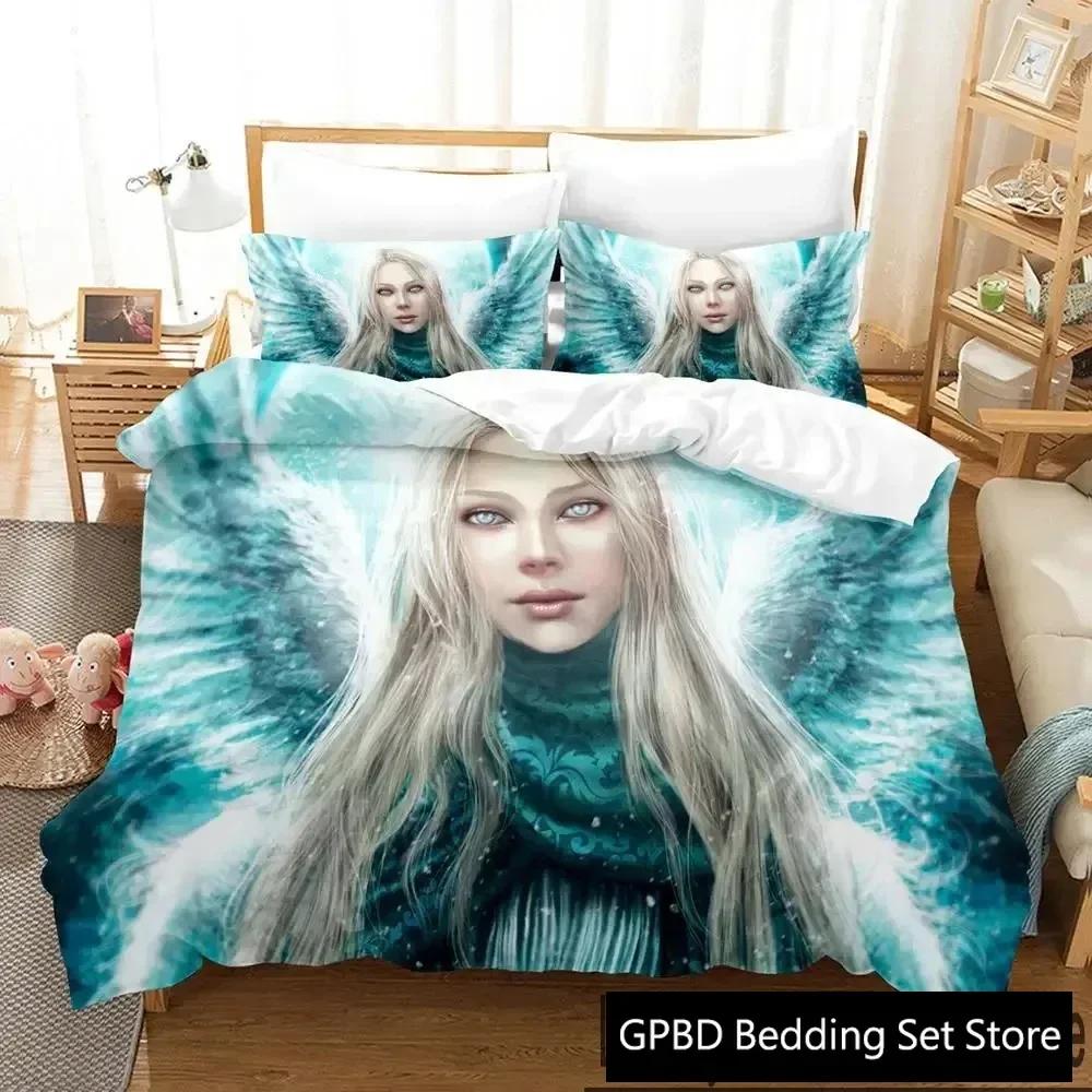 3D Print Guardian Angel Comfortable Duvet Quilt Cover Pillowcase Bedding Set Children Bedroom Decoration Home Textile