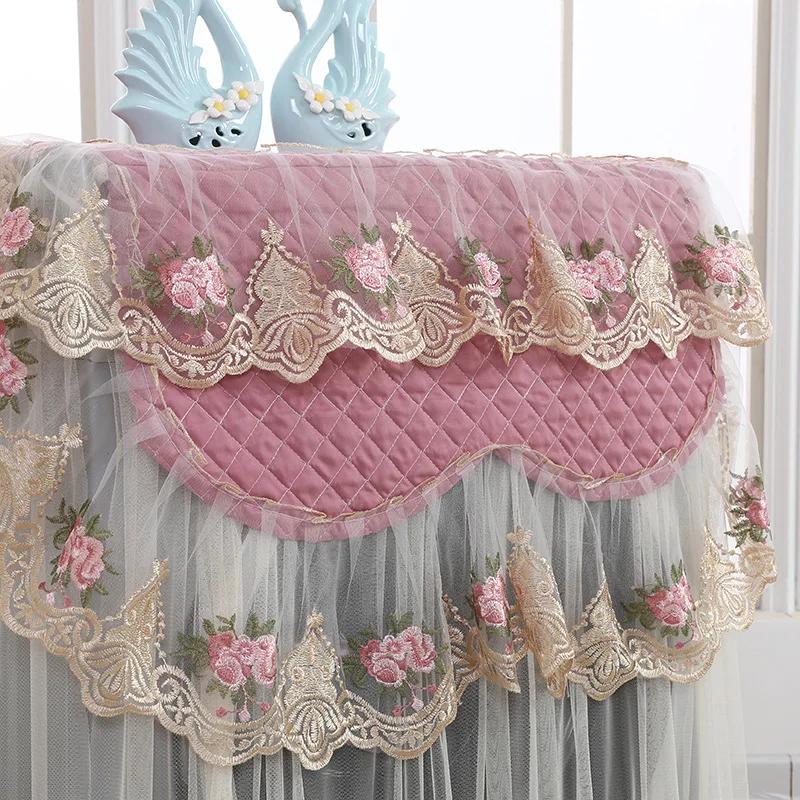 Lace Dustproof Protective Cover Floral Style Home Decoration Washing Machine Cover 4 Color Random Washable 60*60*85Cm Decoration