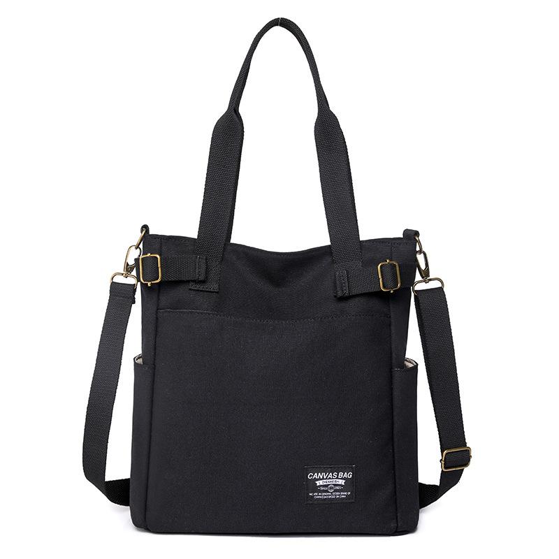 

New women s canvas bag casual retro portable canvas shoulder bag large capacity multi-layer women s messenger bag чорний