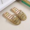 Handmade Beaded Home Slippers Women's Summer Indoor Mesh Wooden Flooring All Season Slippers Flat Heel