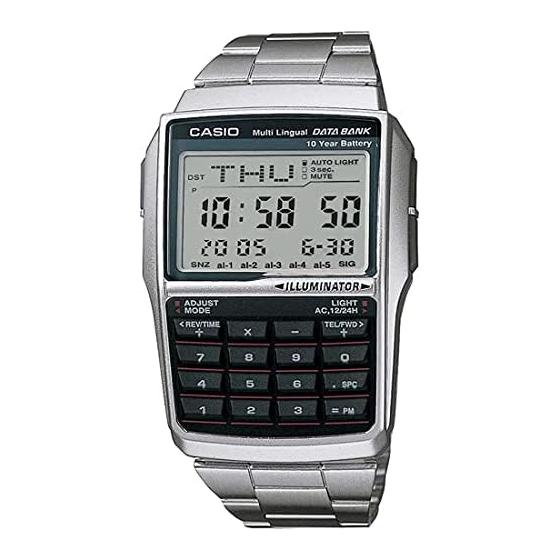 [Casio] CASIO DATA BANK Data Bank Digital Watch DBC-32D-1A Men s Silver Metal Band Overseas Model [Parallel Import]