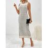 Spring/Summer New Slim Intercolored Women's Knitwear Striped Long Skirt Fashion Dress