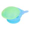 Toddler SelfFeeding Bowl Silicone Suction Bowls Plastic Baby Food Bowl with Lid Spoon(Green )