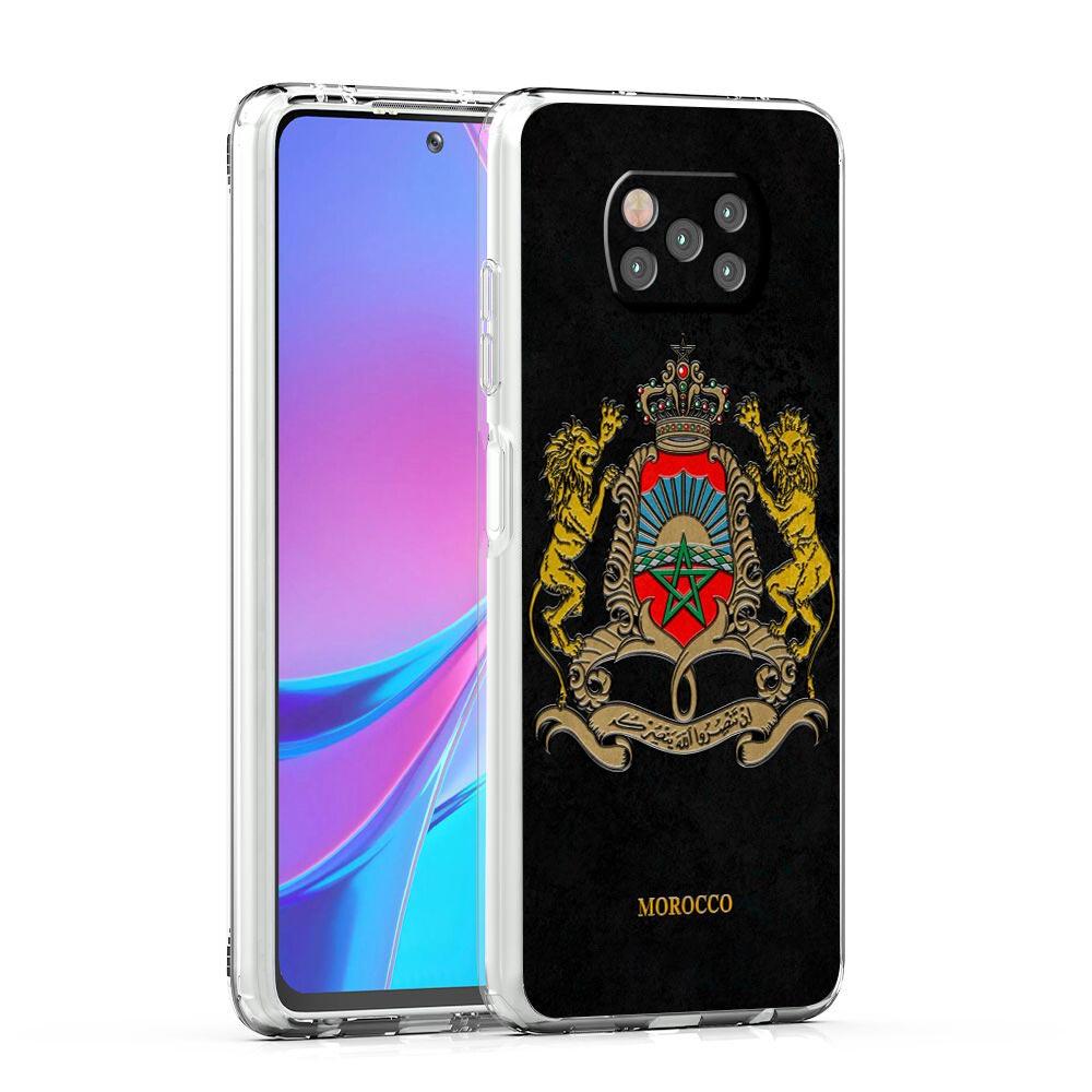 Morocco Flag Soccer Phone Case For Xiaomi Poco X3 NFC F3 M3 X4 X5 Pro 5G Mi 11 12 Lite Ultra 11T 11X 12T Pro 11i Clear Cover