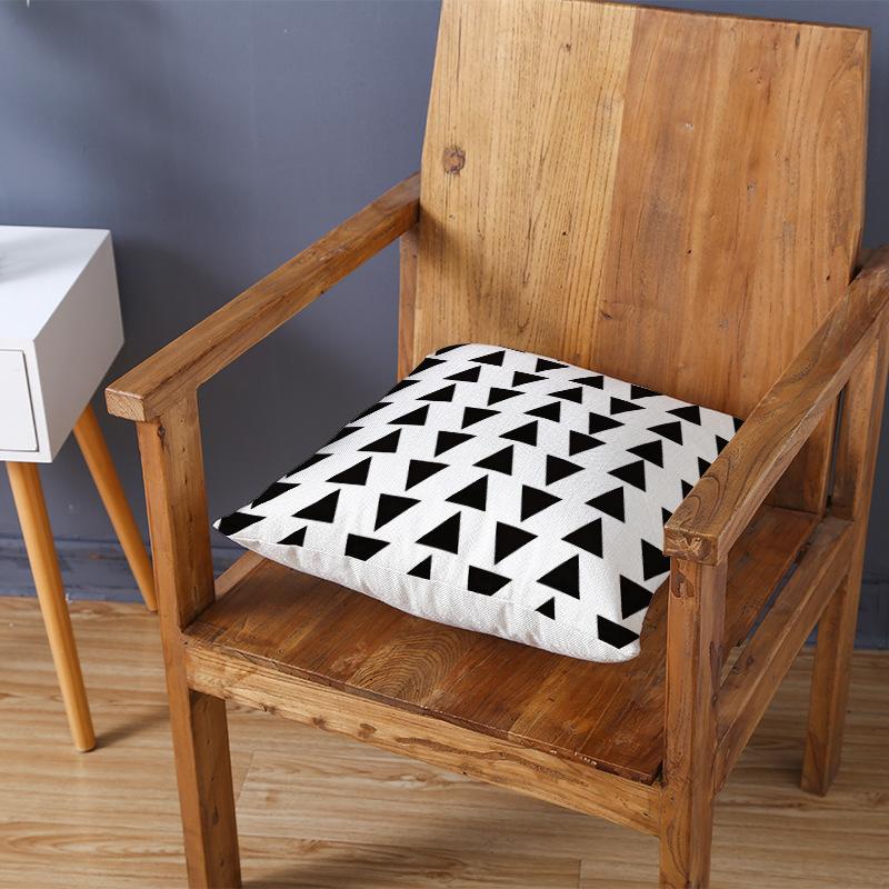 Black and White Nordic Simple Geometric Linen Pillowcase Modern Style Pillowcase Car Cushion Home