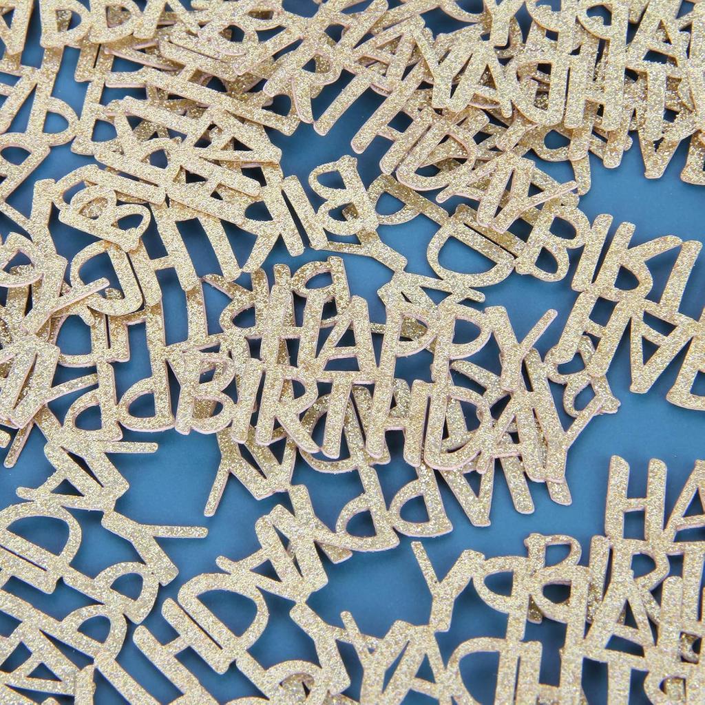 Happy Birthday Confetti - Birthday Party Table Decorations Gold Glitter, Table Scatter Confetti Decorations for Baby Shower Birthday Party