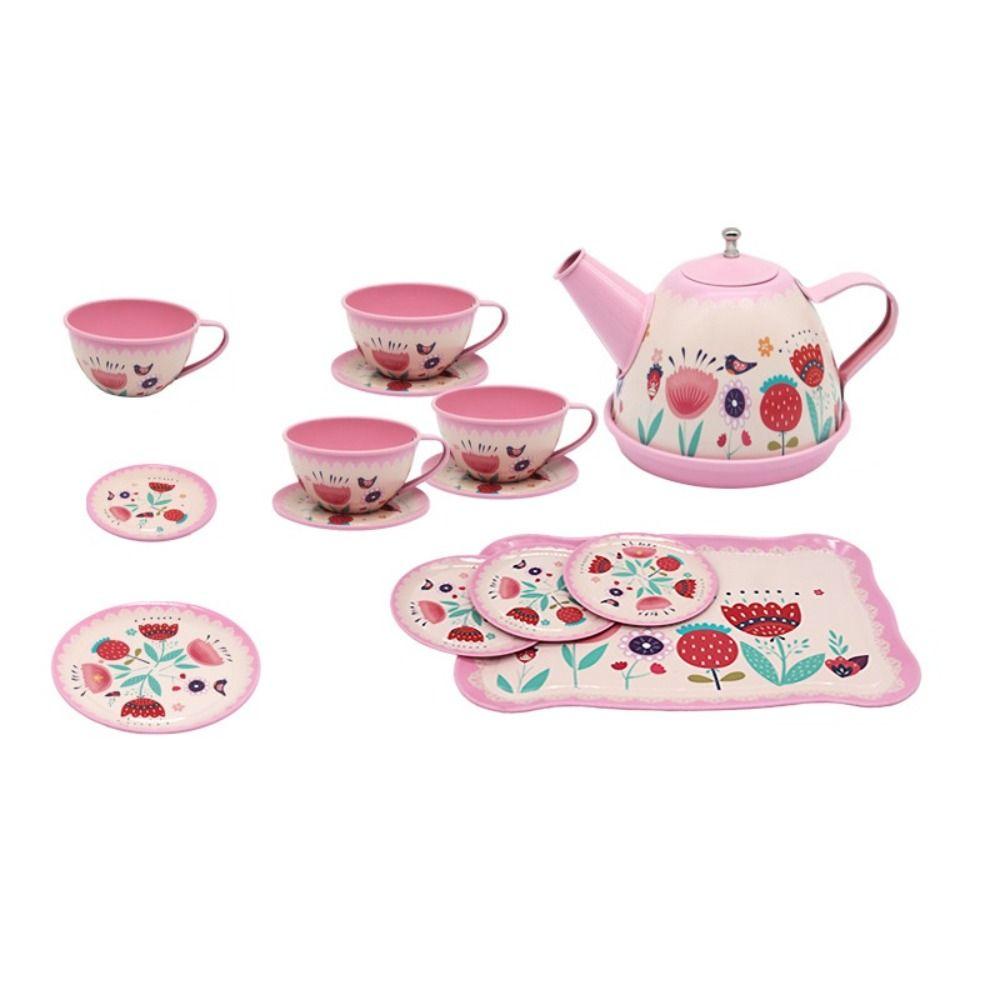 Role Play Simulation Tea Set Metal Material Afternoon Tea Pretend Play  Children Gift