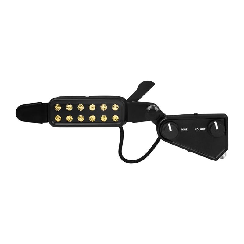 12 Hole Sound Hole Pickup Acoustic Guitar Transducer Amplifier with Volumes Tone Tuner Guitar Sound Hole Pickup