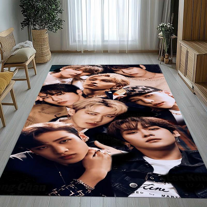 HD Stray Kids Kpop Star Living Room Non-Slip Area Rug Soft Carpet for Bedroom Kids Playroom Sofa,Home Decor Doormat Gift 40cm x 60cm