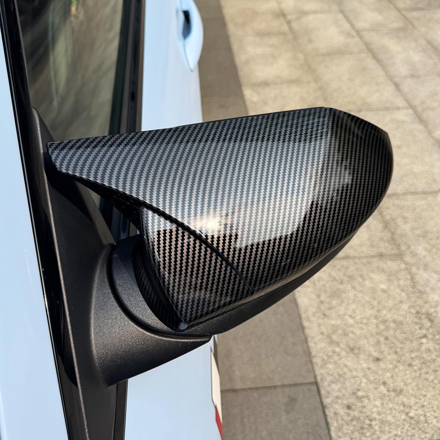 

Carbon Fiber Pattern ABS Car Exterior Door Mirror Cover Rearview Mirror Cover Cap Compatible with Hyundai Elantra CN7 N Line 2021-2025 Accessories Carbon Fiber Style